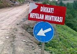 Korgan-Fatsa yolunda heyelan