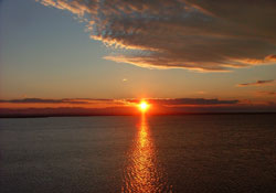 Kızılırmak deltasında gün batımı bir başka