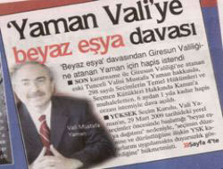 Giresun Valisi Yaman'a dava