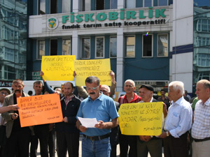 Fındıkçılardan kredi protestosu