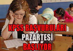 KPSS başvurusu Pazartesi başlıyor