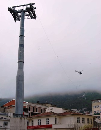Teleferik Kılavuz Halatı Çekildi