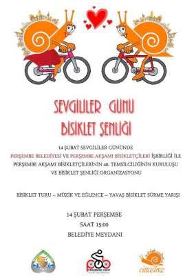 Sevgililer Gününde Bisiklet Şenliği