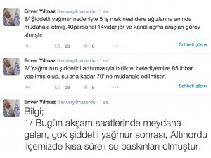 Başkandan 'Su Baskını' Tweet'leri