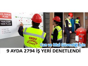 9 AYDA 2794 İŞ YERİ DENETLENDİ