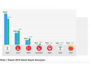 Ordu'da AKP 4, CHP 1 Vekil Aldı