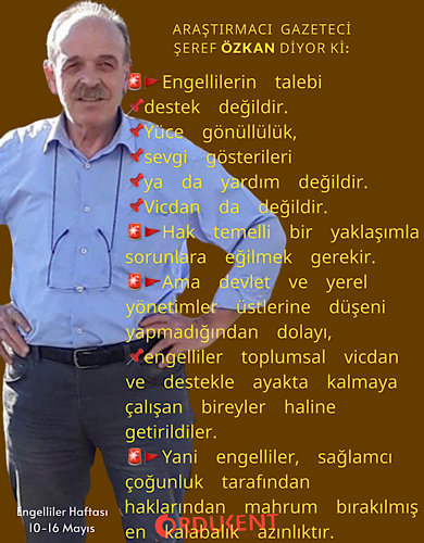 ÖZKAN:ENGELLİ SORUNLARINA GENEL YAKLAŞIM