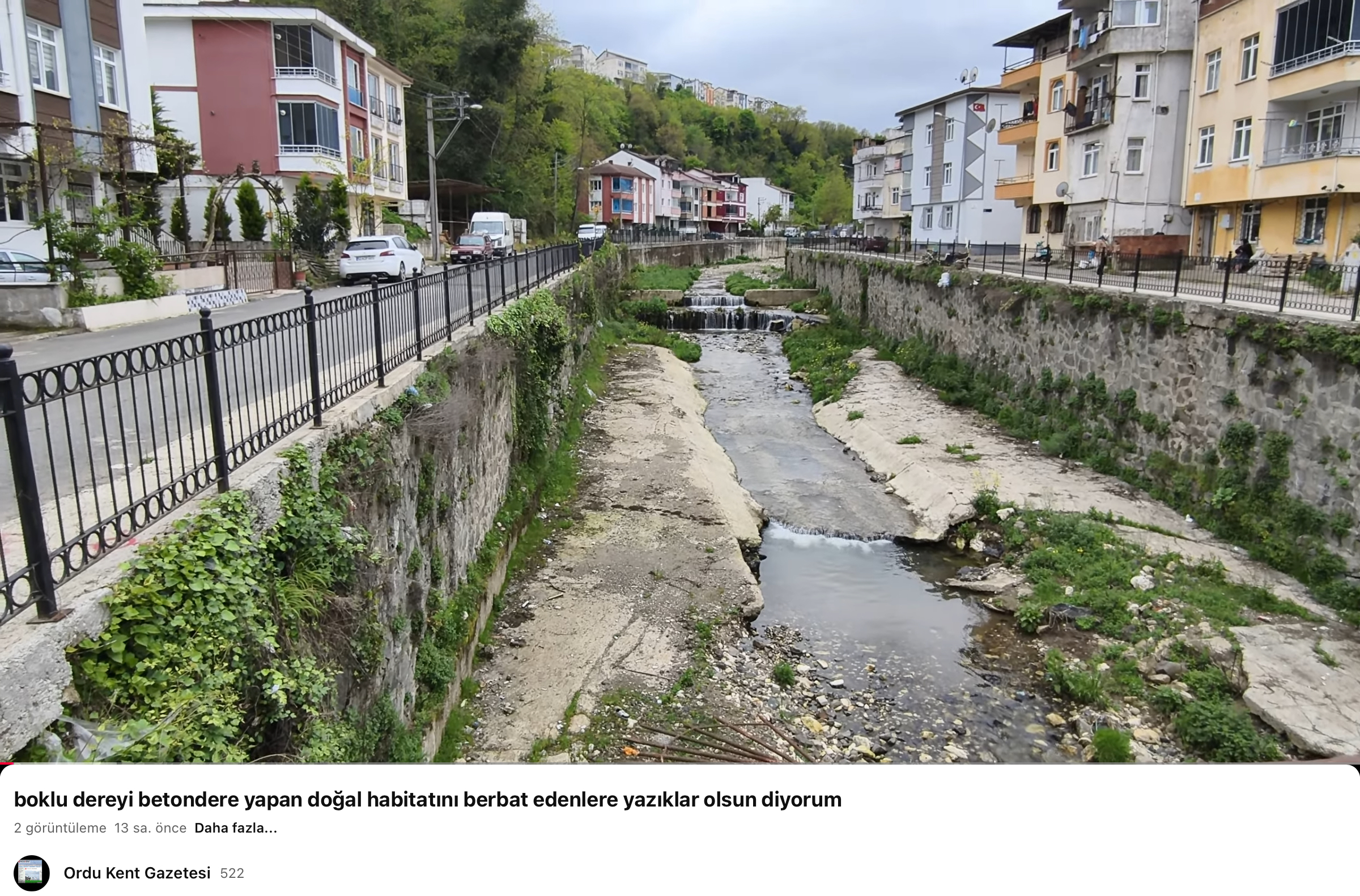 boklu dereyi betondere yapan ve derelerin doğal hayatını yani doğal habitatını berbat edenlere yazıklar olsun