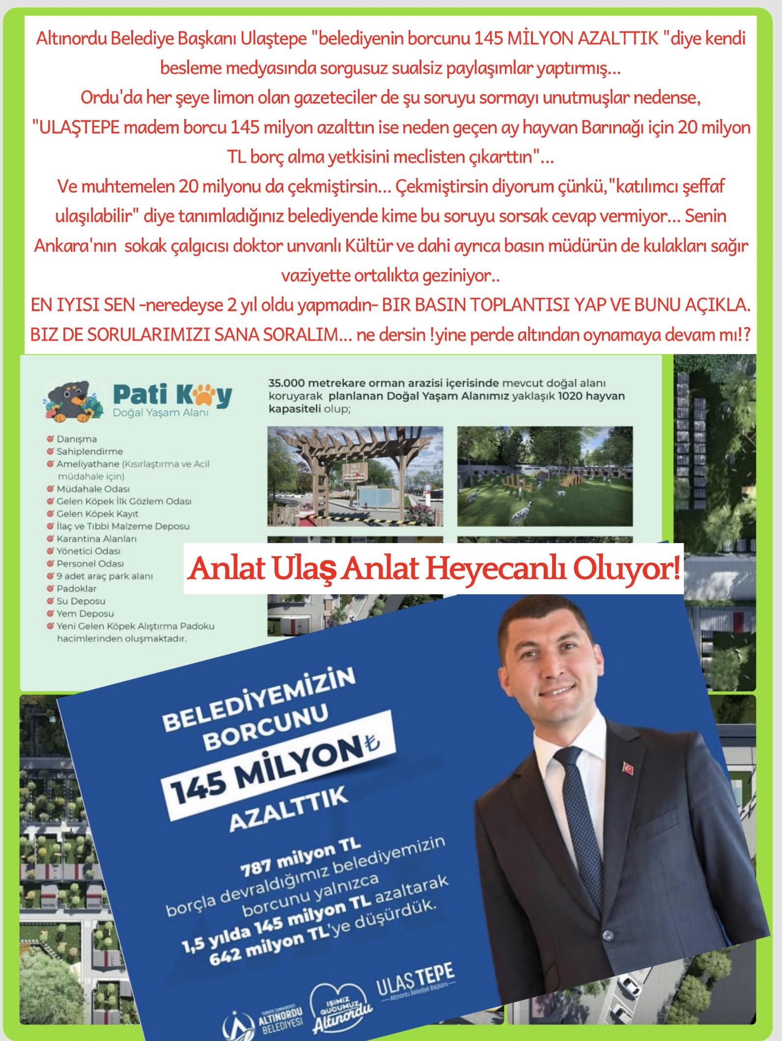 HALKA YALAN SÖYLEMEK SUÇTUR"  MADEM BORCU AZALTTIN,  20 MİLYON KREDİYİ NEDEN ÇEKTİN!?