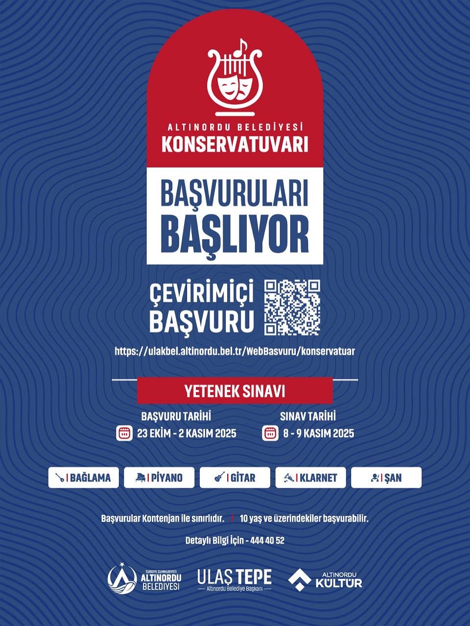 ALTINORDU BELEDİYESİ KONSERVATUVARI’NDA BAŞVURULAR BAŞLADI