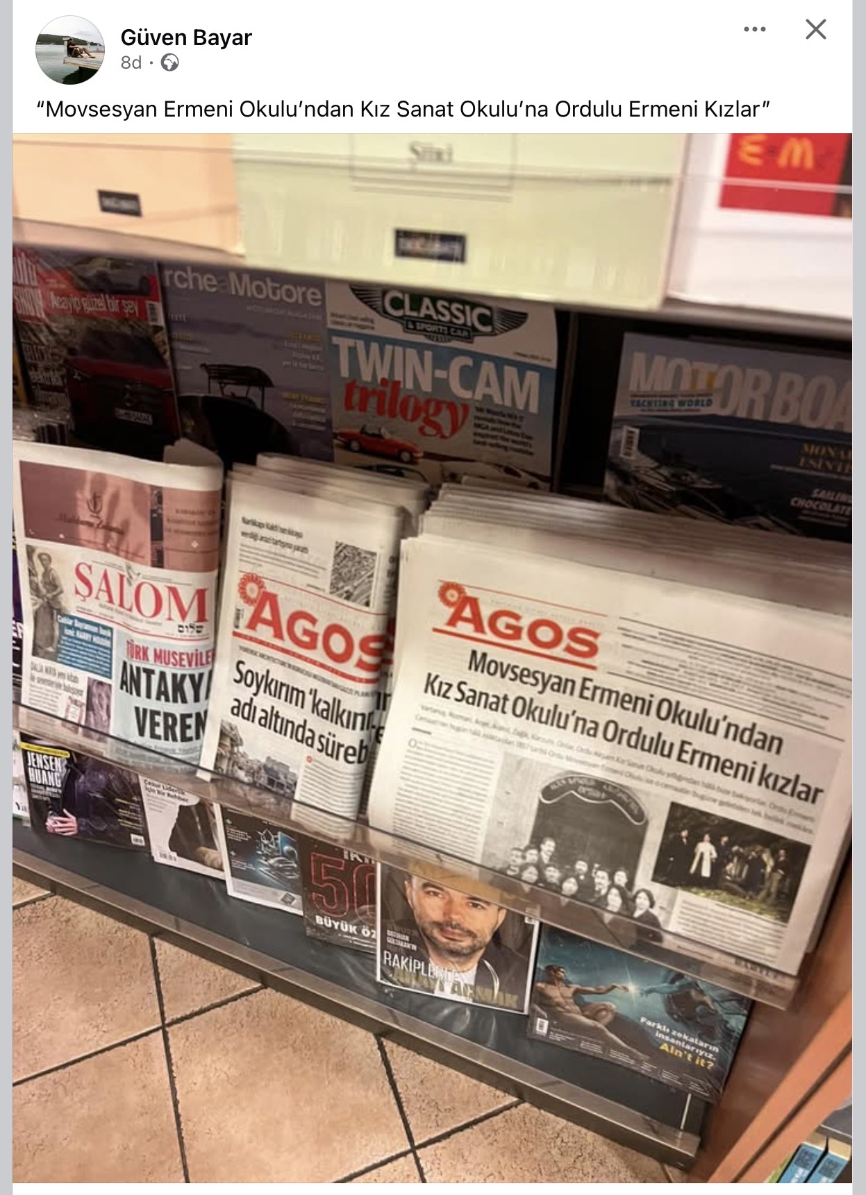 GÜVEN BAYAR'IN  ARAŞTIRMASI AGOS GAZETESINDE MANŞETTE