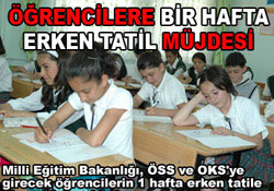 Öğrencilere bir hafta erken tatil sürprizi