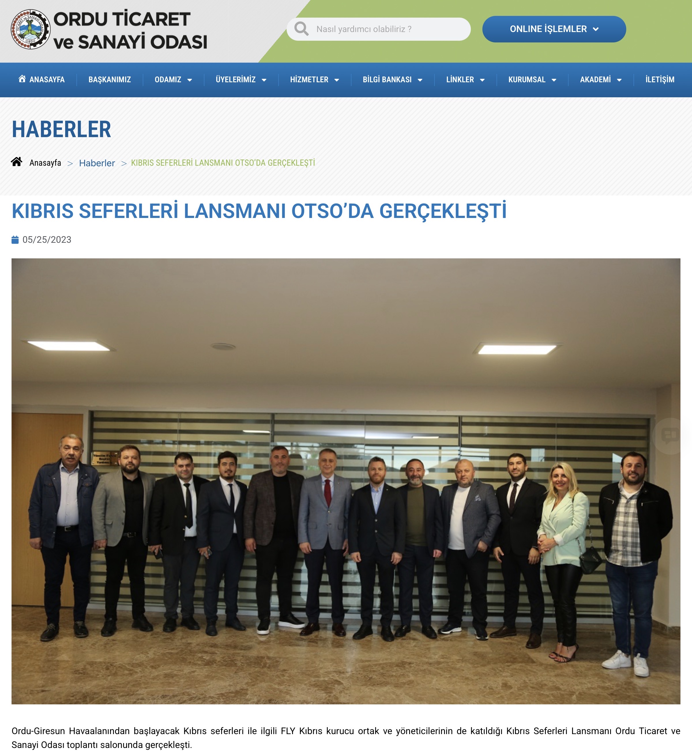 ORDU'DAN KIBRIS'A SEFERLER BAŞLIYOR