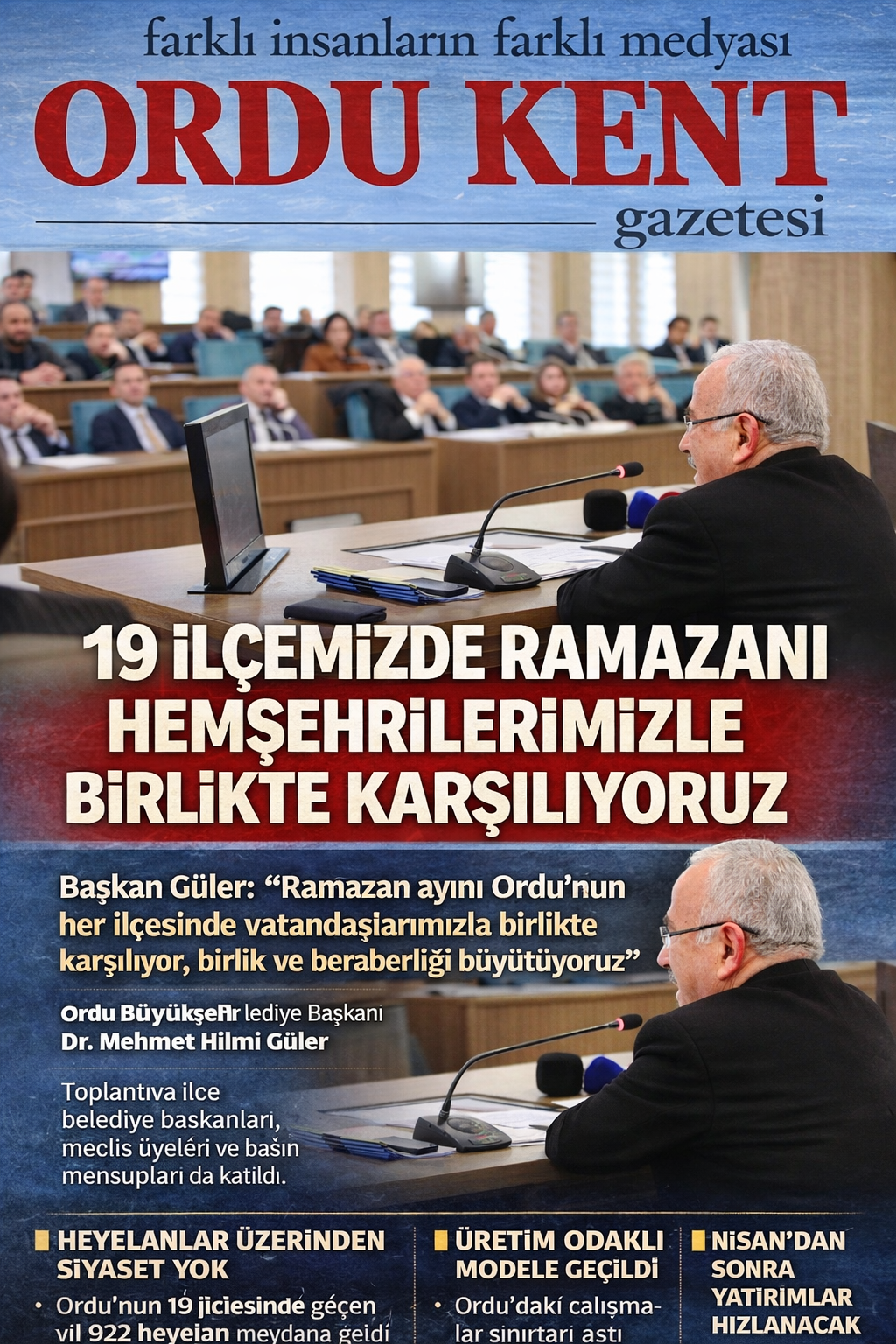 19 İLÇEMİZDE RAMAZANI HEMŞEHRİLERİMİZLE BİRLİKTE KARŞILIYORUZ