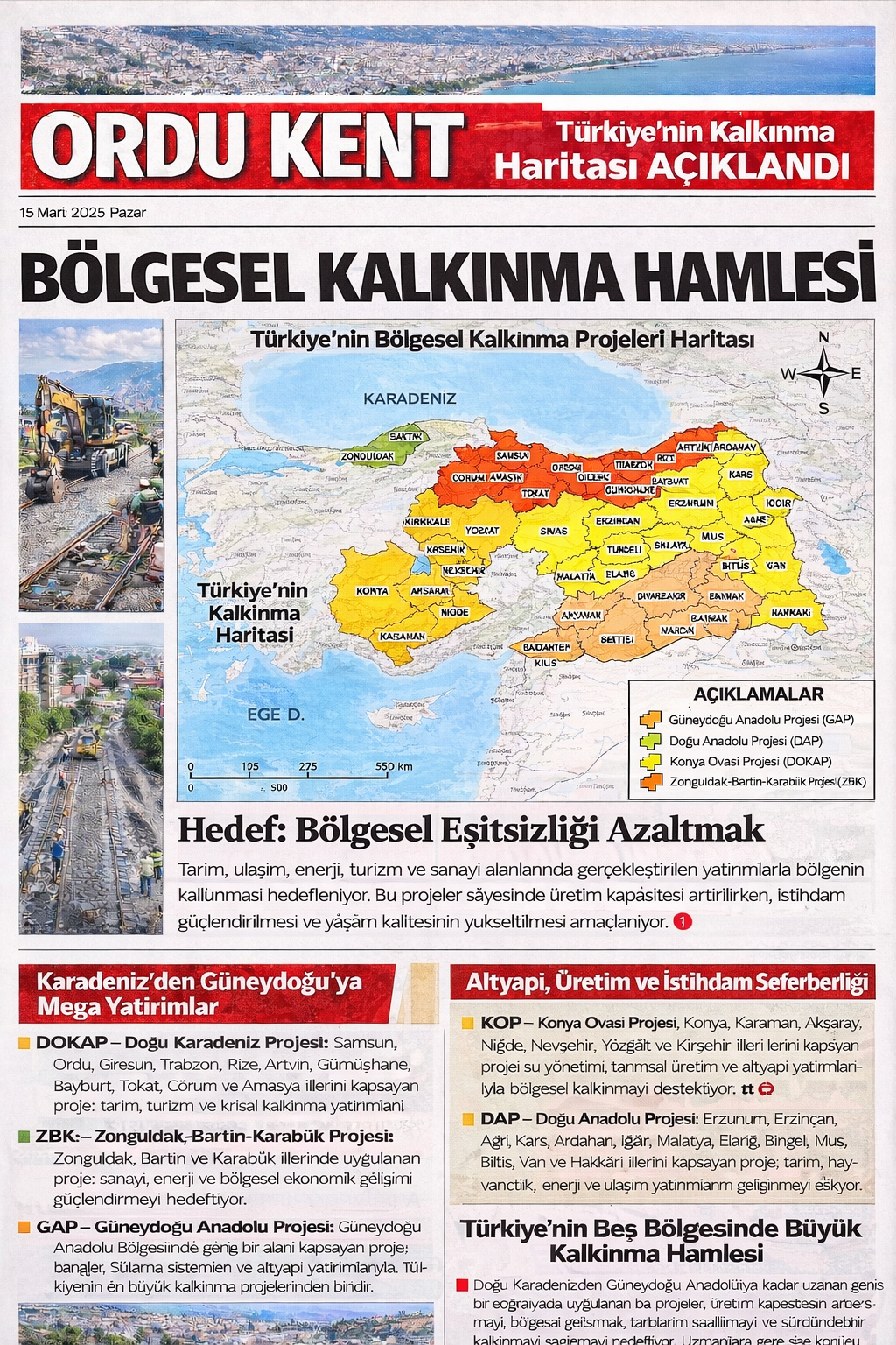 Türkiye’nin Bölgesel Kalkınma Projeleri Haritası