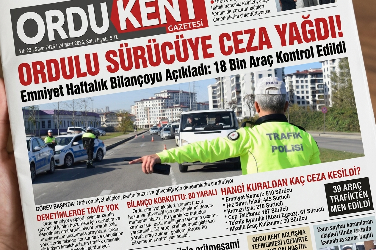 ORDULU SÜRÜCÜYE CEZA YAĞDI! Emniyet Haftalık Bilançoyu Açıkladı: 18 Bin Araç Kontrol Edildi, Kurallara Uymayan Yandı!