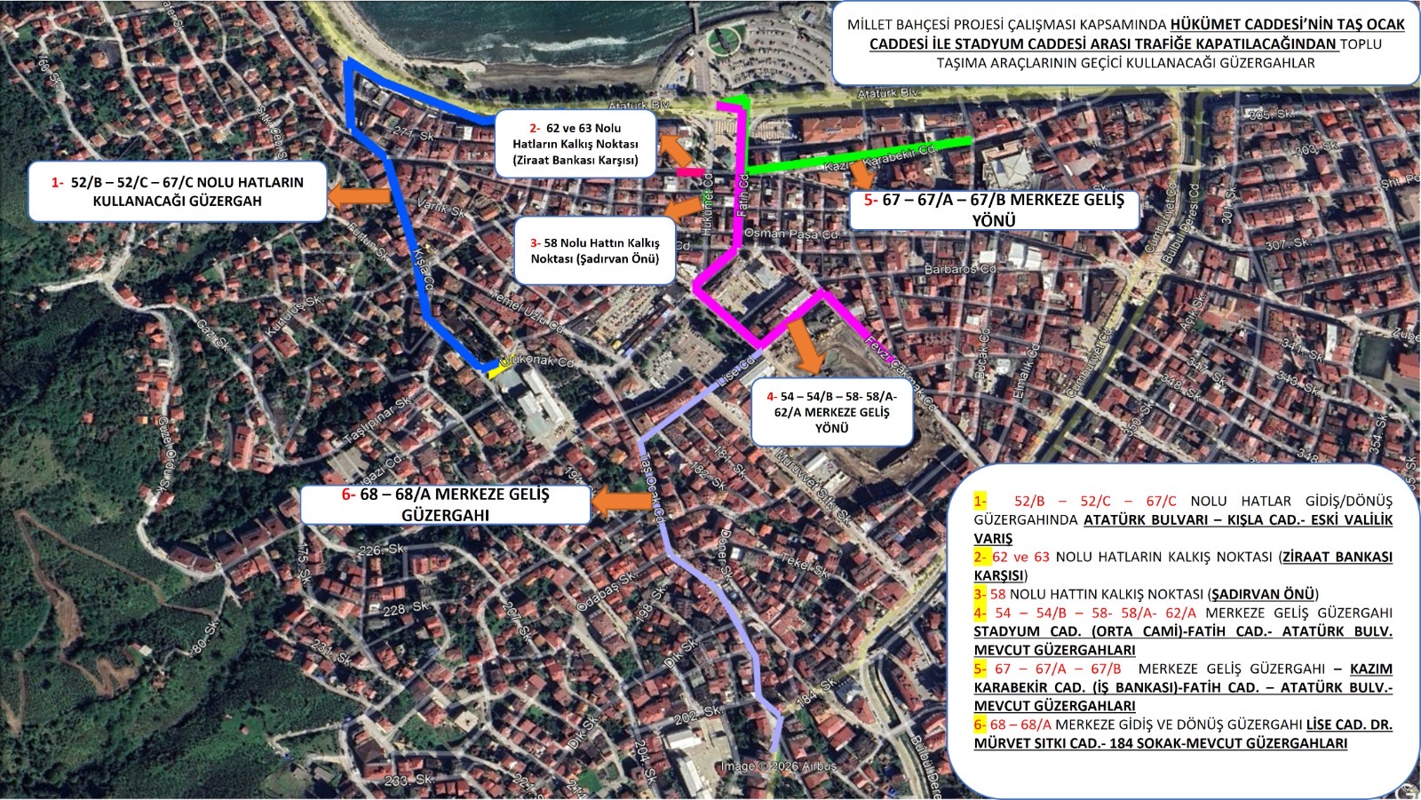 Hükümet caddesi trafiğe kapatıldı  TOPLU TAŞIMADA GÜZERGAHLAR DEĞIŞTI
