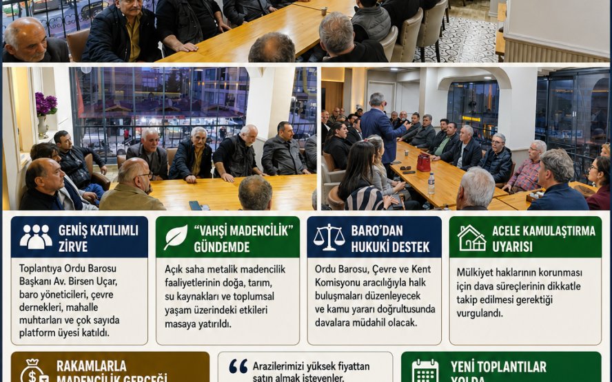 ORDU’DA MADEN ZİRVESİ: HUKUK VE DOĞA AYNI MASADA