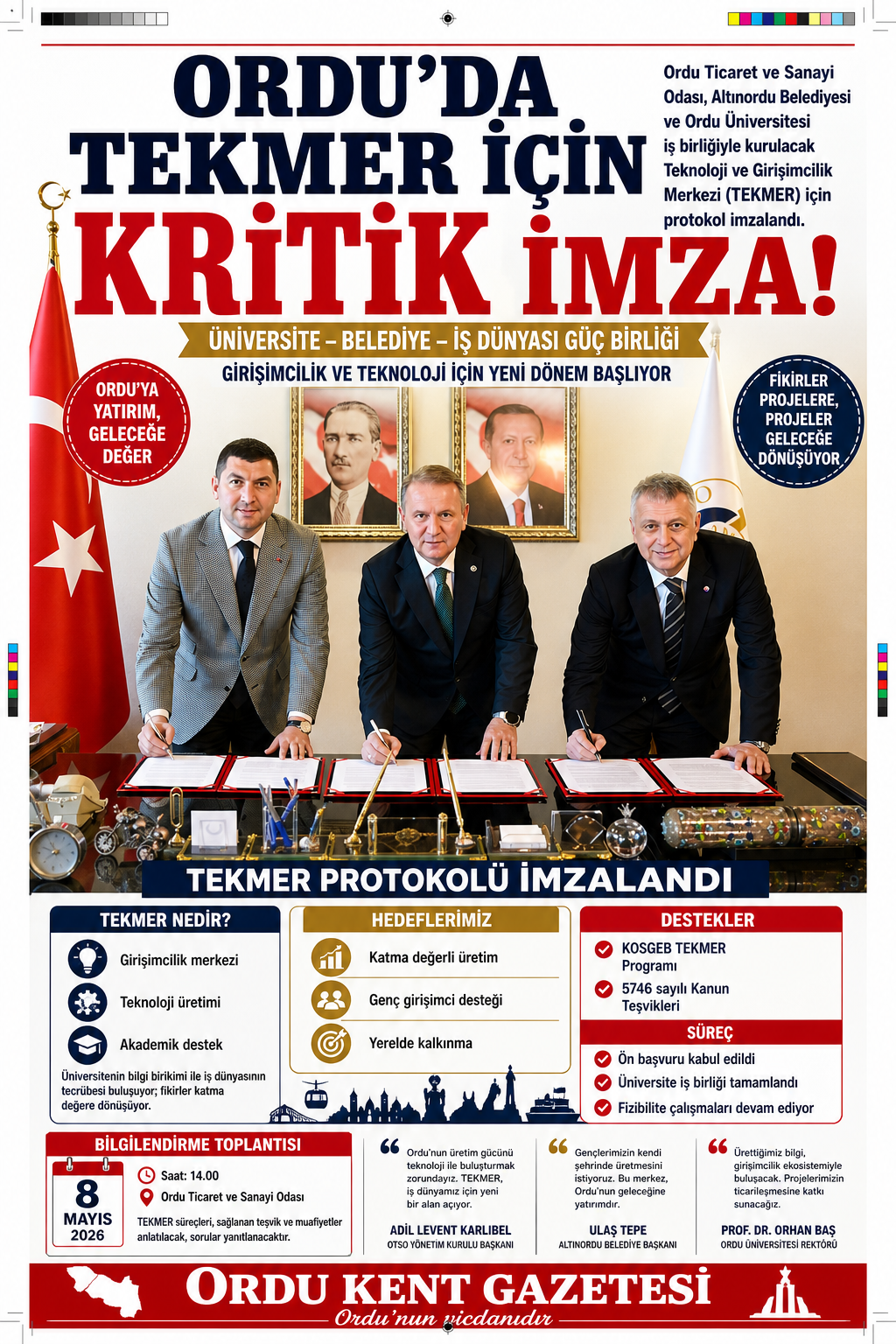 ORDU’DA TEKMER İÇİN İŞ BİRLİĞİ PROTOKOLÜ İMZALANDI