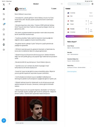 Atilla Taş'ın Twitter'daki yazısında ​​​​​​​Deniz Göktaş’ın savunması: