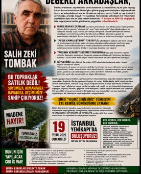 Tombak: sömürge tipi madenciliğie hayır