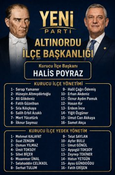 YENİ PARTİ ALTINORDU’DA KURUCU YÖNETİMİNİ AÇIKLADI