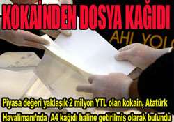 Kokainden A4 kağıdı yaptılar