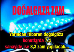 Doğal gaza zam
