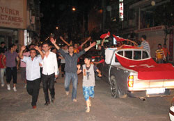 Ordu yarı final sevincini böyle kutladı