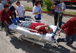 Devlet hastahanesinde yangın tatbikatın tatbikatı