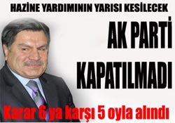 AKP kapatılmadı