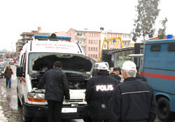 Ambulansta yangın çıktı