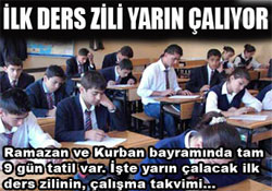 İlk ders zili yarın çalacak
