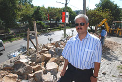 Vidinli virajına taş duvar örülüyor