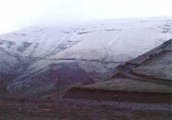 Eğribel'e kar yağdı