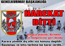 Genelkurmay açıkladı: Harekat bitti