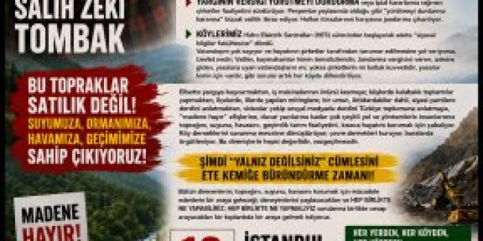Tombak: sömürge tipi madenciliğie hayır