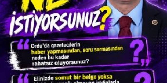 SAYIN NACİ ŞANLITÜRK, ORDU BASININDAN NE İSTİYORSUNUZ?